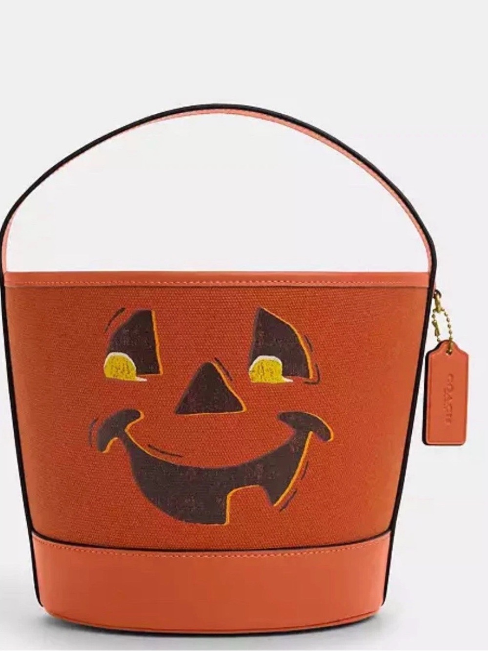 Coach Trick Or Treat Bucket With Halloween Pumpkin NWT  CCE05